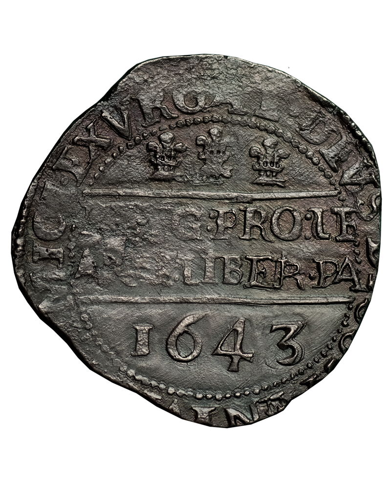 1643 Charles I Oxford Mint Halfcrown - Bull 605/17E